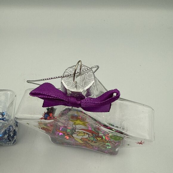 2 Disney Christmas Star Ornaments Mickey Mouse Tigger Glitter Filled 4" Tall - Picture 7 of 8